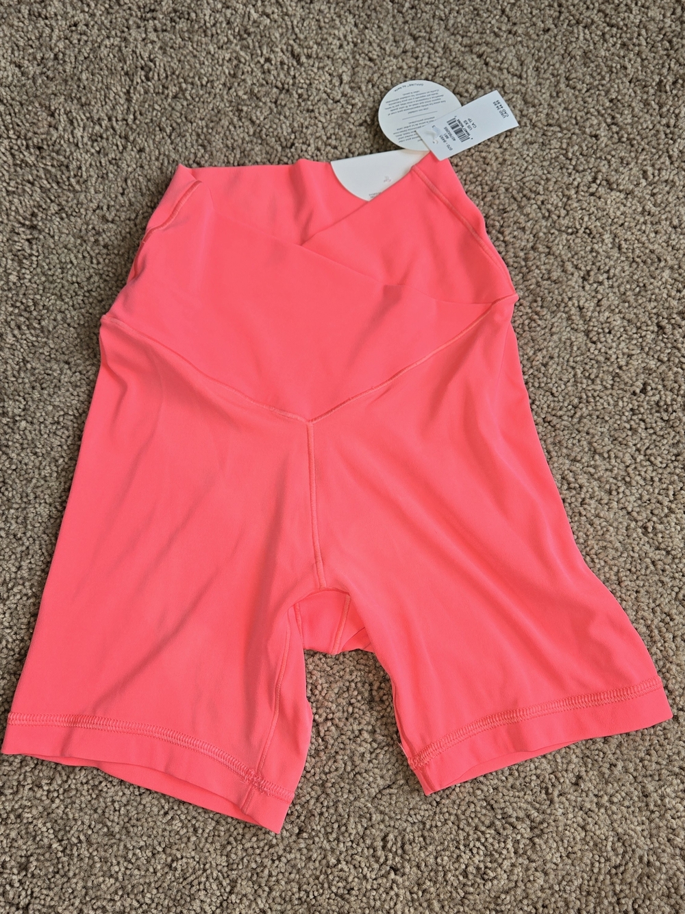 NWT OFFLINE by Aerie Real Me High Waisted Crossover 5" Bike Shorts Neon Coral XS